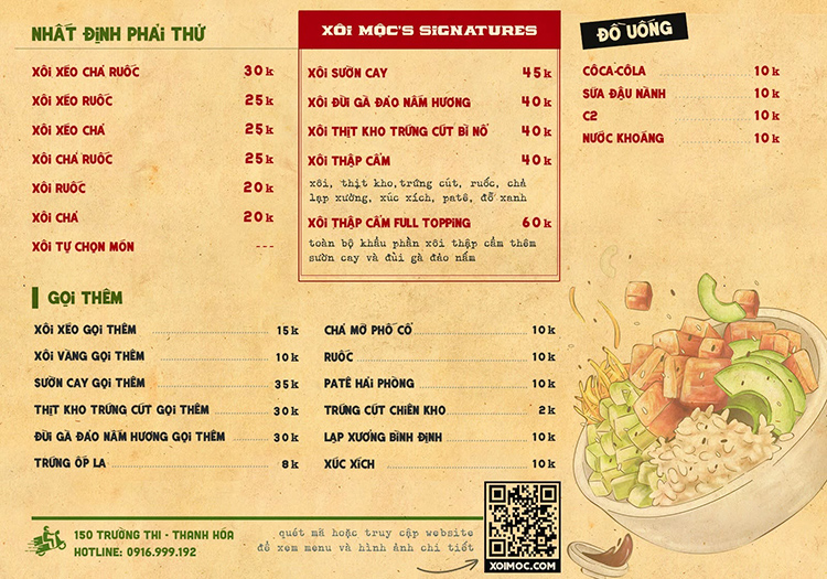 Review Xôi Mộc Thanh Hóa – tiệm xôi đậm vị Bắc trên đường Trường Thi